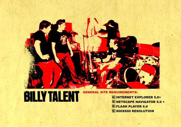 Billy Talent - Website Design