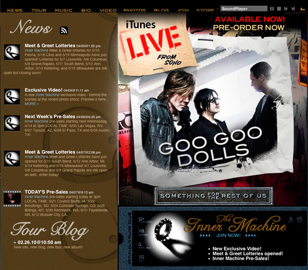 Goo Goo Dolls - Something For The Rest Of Us Website