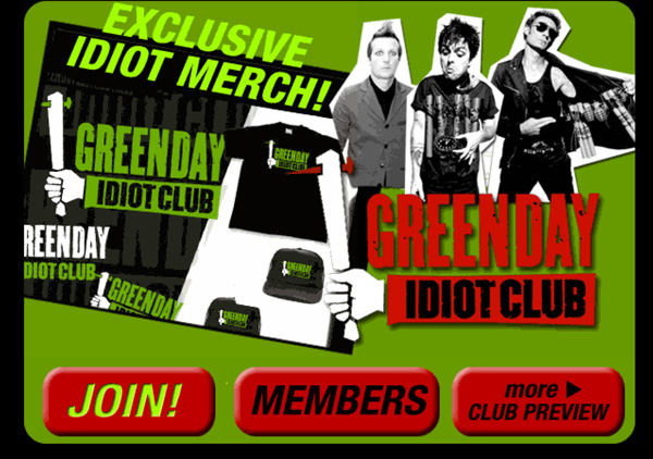 Green Day - The Idiot Club Fanclub Site