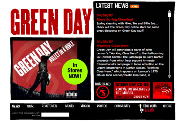 Green Day - American Idiot Website