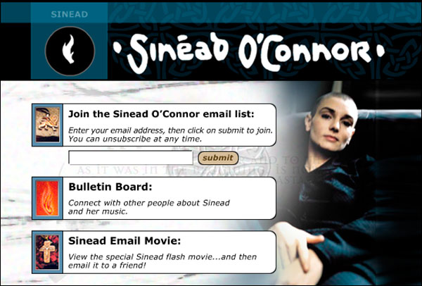 Sinead O'Connor - Faith and Courage Website